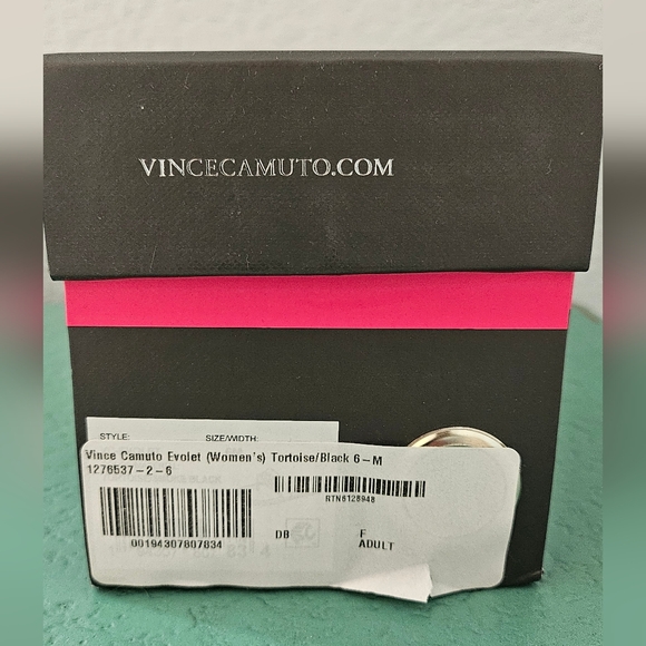 Vince Camuto Evolet Tortoise Black Jelly Sandals 6 Gold Chain Slide - Picture 11 of 11